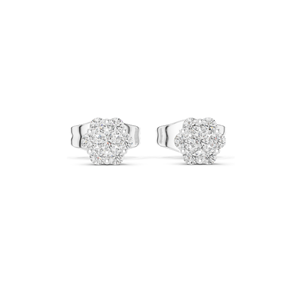 Pendientes de Flor con Diamantes de Laboratorio, 0.194 CT, Claridad VVS-VS EF, Oro de 18KT, 14KT, 10KT y Plata 925, Oro Rosa, Amarillo y Blanco - Product Image 3