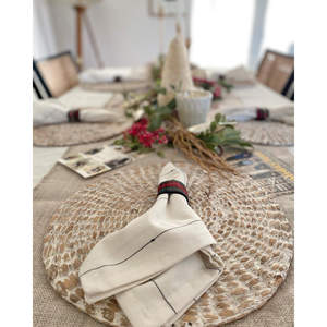 Mantel Individual de jacinto de agua encalado ecológico, placas de cargador, alfombrillas de cocina trenzadas, almohadillas para el hogar, cocina, restaurantes, posavasos - Product Image 4