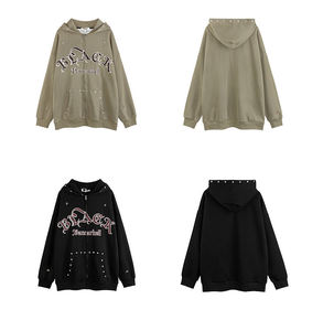 Fournisseur d'usine de sweats à capuche OEM, tissu tricoté de haute qualité en coton lourd, surdimensionné, écologique, mode automne, streetwear - Product Image 5