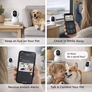 Cámara de Seguridad WiFi para Interiores, Panorámica e Inclinable, 5MP CMOS, Visión Nocturna, Detección de Movimiento, Audio Bidireccional, Nube Personalizada, Apartamento - Product Image 2