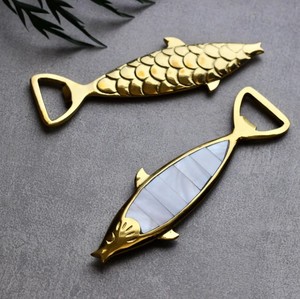 Brass cá thiết kế mở chai bia Opener với lau cho mở chai kim loại với đánh bóng tự nhiên món quà tuyệt vời cho người đàn ông cá hình dạng - Product Image 3