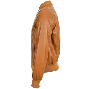 Chaqueta de invierno para hombre de American Flight, chaqueta Bomber de cuero con función cortavientos, diseño ODM, cierre de cremallera, forro de alta calidad - Product Image 4