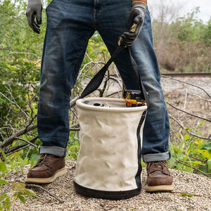 2026 New High Quality Custom Made Logo Waterproof Canvas <b>Tool</b> Bucket 30kg Heavy Duty Adjustable Strap OEM Outdoor <b>Storage</b> - Product Image 5