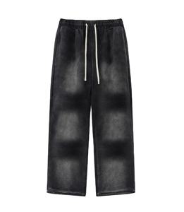 Pantalones Deportivos de Pierna Recta de Felpa Francesa para Hombre Ville Sports, Pantalones Deportivos Lavados con Efecto Desgastado por el Sol y Logotipo Personalizado para Unisex - Product Image 1