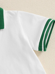 Trẻ Sơ Sinh Bé Cô Gái Tùy Chỉnh Thiết Kế Mùa Hè Đồng Phục Học Thiết Lập Màu Sắc Tương Phản Ngắn Tay Áo T-Shirt Đàn Hồi xếp li Váy Thoáng Khí - Product Image 4