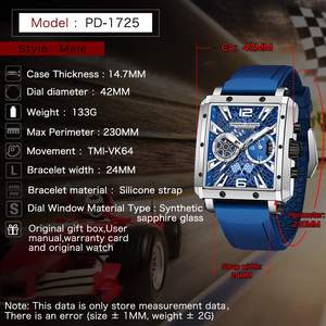 Montres pour hommes PAGANI DESIGN 1725, marque haut de gamme, montre habillée de luxe, quartz <span class=keywords><strong>VK64</strong></span>, montre pour hommes, chronographe sport, miroir saphir - Product Image 5