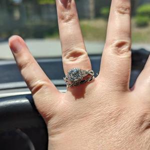 VVS Moissanite แหวนหมั้นมรกต14K สีเหลืองทองเดี่ยวสำหรับผู้หญิงเครื่องประดับฮิปฮอปประกายออกเพชร - Product Image 4