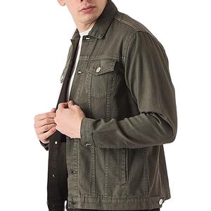 Veste en jean oversize pour hommes, manteau en jean décontracté de haute qualité à col montant, automne hiver rue principale, vente en gros - Product Image 1