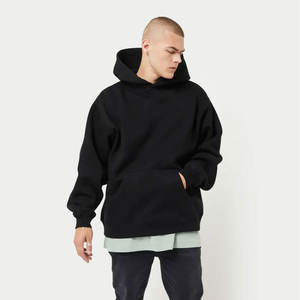 Alta calidad 500 gsm algodón grueso en blanco liso de peso pesado sudaderas con capucha de gran tamaño sin cuerda Unisex logotipo personalizado de talla grande sudaderas con capucha para hombres - Product Image 1