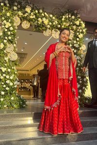 Traje de Fiesta Étnico Indio Pakistaní para Mujer, Top y Sharara, Costura Punjabi Disponible, Traje de Lawn al por Mayor a Precio de Mayoreo - Product Image 4