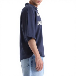 เสื้อกอล์ฟแขนสั้นลำลองสำหรับผู้ชายรุ่นใหม่ปี 2027 ผ้าฝ้ายถัก 100% น้ำหนัก 160 กรัม ลายพิมพ์เรียบหรู ไม่เป็นขุย ด้านหน้า - Product Image 3