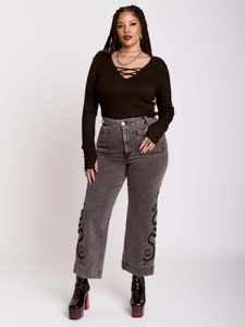 Nuevos Jeans Unisex Pintados y Teñidos a la Moda, Pantalones Vaqueros Anchos Elásticos de Estilo Urbano para Hombre y Mujer - Product Image 5