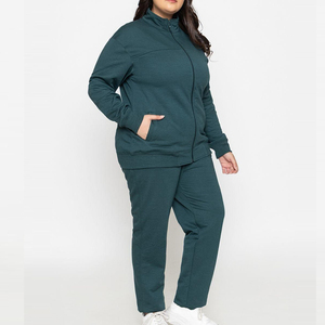 Conjunto de chándal de talla grande para entrenamiento de jogging de alta calidad para damas, chándal de talla grande con logotipo personalizado de lana de algodón para mujer - Product Image 4