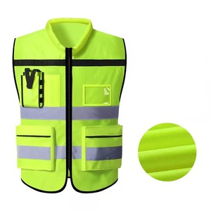 Combinaison de travail en polyester pour la sécurité nocturne, lavable, gilet de sécurité à haute visibilité avec poches réfléchissantes pour hommes - Product Image 2
