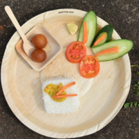 Assiettes jetables en fibre de Noix de Coco biodégradables, robustes et écologiques, de 12, 10, 9, 8, 7, 6, 5 pouces, pour anniversaires, vente en gros