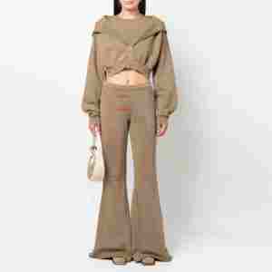 ชุดวอร์มกางเกงมีฮู้ดสำหรับผู้หญิงชุดออกกำลังกายแบบลำลองไซส์ XL โลโก้ OEM ตามสั่งชุดวอร์มใส่ในเลานจ์ชุดใส่3ชิ้นสำหรับฤดูหนาวดีไซน์ใหม่2025 - Product Image 1