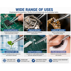 Pince à épiler à pointe ultra fine 0,15 mm, précision en acier inoxydable, pince droite professionnelle pour l'extension des cils - Product Image 6