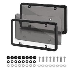 2 protections de plaque d'immatriculation incassables, housses à bulles, ajustement universel, cadre de plaque d'immatriculation, vis de fixation, accessoires automobiles - Product Image 5