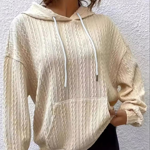 Suéter de Punto para Mujer Otoño-Invierno 2025, Sudadera con Capucha y Bolsillo Tipo Canguro - Product Image 1