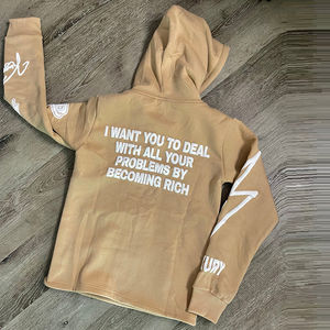 OEM personalizado Unisex Tech Fleece algodón chándal 3D Puff impresión Logo Casual Streetwear Joggers conjunto de dos piezas XL tamaño de los hombres de gimnasio - Product Image 4