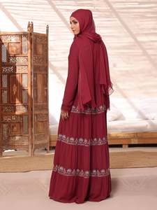 Vestido Abaya para mujer Tasa de venta completa Buena calidad Mujeres Abaya Oriente Medio Abaya Vestido de mujer Tarifa al por mayor personalizada - Product Image 3