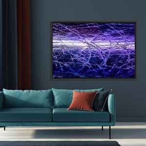 Toile imprimée : Art mural abstrait en verre violet pour décoration moderne, TOILE ENCADRÉE NOIRE - Product Image 1