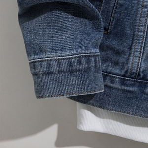 Autumn Long Sleeved Denim Coat Solid Color Versatile Youth Jacket Top <b>Men</b> Denim Jacket <b>Men</b> High Street Casual Loose <b>Cardigan</b> - Product Image 3
