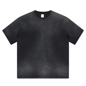 T-shirts décontractés à manches courtes et col rond pour hommes, 100 % coton, 300 grammes, coupe ample, avec logo personnalisé imprimé, séchage rapide, lettrage sérigraphié - Product Image 1