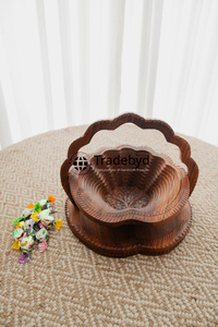 Panier à fruits secs en bois fait main de qualité supérieure, moderne, écologique, pour servir des collations et offrir en cadeau, Tradebyd - Product Image 5