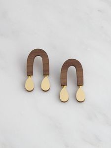 Vente directe d'usine rétro Style occidental Vintage bois goutte d'eau boucles d'oreilles meilleur prix bas quantité minimale de commande vente chaude accessoires de mode - Product Image 6