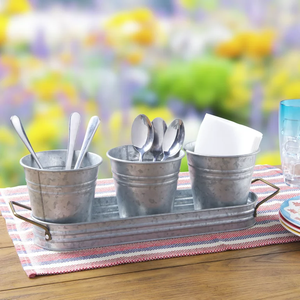 Caddy de cuisine multifonctionnel Organisateur avec poignées pour condiments Produits Porte-ustensiles de comptoir pour les fêtes pour les serviettes Assiette - Product Image 6