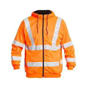 Vestes à capuche de sécurité réfléchissantes à séchage rapide à logo personnalisé très vendues pour la course en extérieur, haute visibilité, fermeture éclair, classe 1 ANSI, LED clignotante - Product Image 3