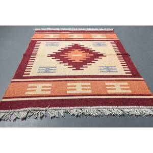 พรมตุรกีวินเทจขนาด 2.9x3.9 ฟุต พรมขนาดเล็ก พรมขนสัตว์ลายพรางสีแดงเบจ - Product Image 2