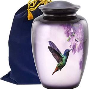 Urne funéraire en aluminium pour cendres d'adultes - Urne commémorative en aluminium artisanale avec couvercle sécurisé - Product Image 1