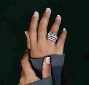 Dernière bague connectée multi-maillons en argent sterling 925 Bague de promesse en diamant Moissanite éternelle multi-maillons connectés - Product Image 5