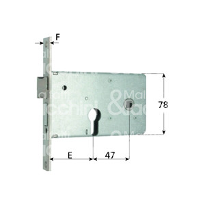 CERRADURA PARA BANDA 2 tiros y pestillo separado, cilindro con forma incluido - Product Image 1