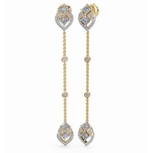 Pendientes de Oro de 18 Quilates de Alta Calidad, Diseño Cassiopeia Blushing Brilliance, Corte Princesa y Redondo, Joyería, Proveedor Mayorista en Línea B2B - Product Image 4