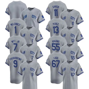 Maillot de baseball court unisexe gris 2025 pour Kansas City Road Limited, tailles personnalisées et grandes tailles, avec logos brodés et uniformes cousus - Product Image 1