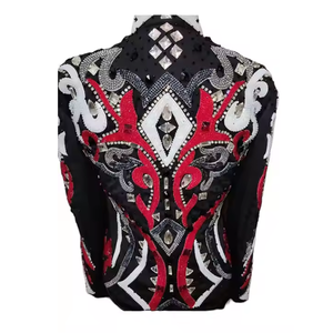 Veste de spectacle équestre de meilleure qualité fabricant direct coupe confortable conception personnalisée en cristal culotte dos nu ensemble équestre - Product Image 4