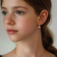 Hypoallergenic 925 murni perak lucu perhiasan bunga 18K berlapis emas Stud Hoop Drop menjuntai anting wanita set
