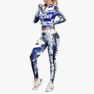 Ensemble de sport sans couture pour femmes en gros personnalisé, leggings taille haute et soutien-gorge de sport, impression par sublimation, vêtements de yoga et de sport - Product Image 6