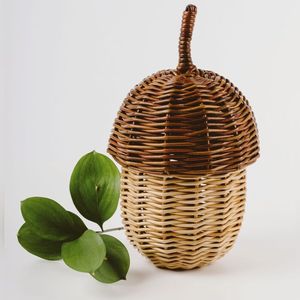 ตะกร้าหวายทรงเห็ดน่ารักใส่ของในบ้านเด็กของเล่นหวายนอร์ดิกกระเป๋าหวายสำหรับเด็ก - Product Image 3