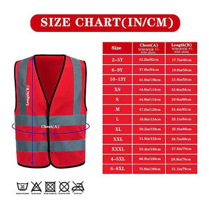 Red Color Best Heavy Duty Premium Safety Vest Logo Free Size Waistcoat Reflective Security Vest Double <b>Net</b> - Product Image 6