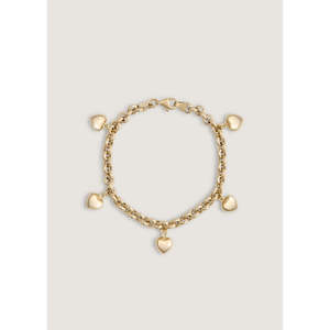 Pulsera con Dijes de Corazón en Estilo Químico de Moda - Product Image 1