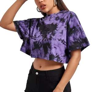 Sudadera corta de alta calidad Sudadera informal para deportes al aire libre Sudadera personalizada Tie-dye para mujer - Product Image 4