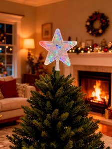 Decorazione Natalizia per Albero a Forma di Stella LED Dinamica Multicolore 3D con Alimentatore AC 110V, Realizzata in Plastica con Grado di Protezione IP44 - Product Image 3