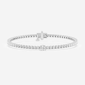 Pulsera de Moissanita con Corte Ovalado, Pulseras y Brazaletes de Diamantes en Oro de 18k - Product Image 1