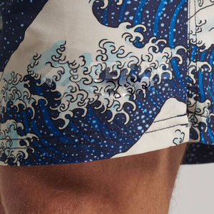 Shorts de plage décontractés à taille élastique, nouveau style, respirants et à séchage rapide, en polyester/coton, motif uni, les plus vendus - Product Image 6