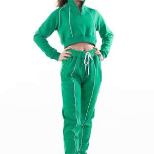 Thick <b>Fleece</b> Oversized <b>Hoodie</b> Straight Wide Leg Flared Sweat Jogger Pants Set High Quality Solid Tracksuit Training Jogging Wear - Product Image 5
