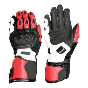 Gants de course d'hiver pour motards de rue Gants longs en cuir de vachette multicolore Gants de vélo Cafe Racer à grande vitesse - Product Image 4